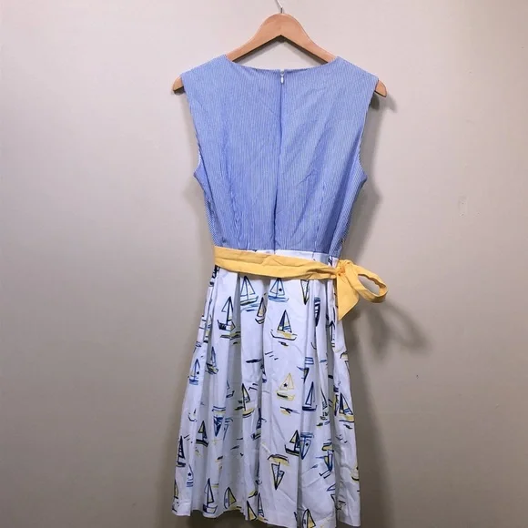 Beautiful blue and yellow sailboat dress ⛵️ - Picture 3 of 5